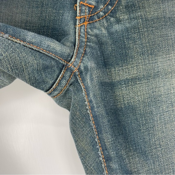 7 For All Mankind Dirty Wash Blue Boot Cut Jeans Mid Rise Vintage Y2K Sz 28 EUC - Picture 11 of 14